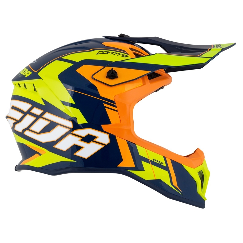 Cassida Cross Pro 2 Contra motokrossz bukósisak fluo sárga-narancssárga-kék