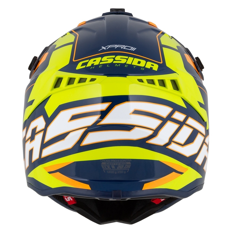 Cassida Cross Pro 2 Contra motokrossz bukósisak fluo sárga-narancssárga-kék