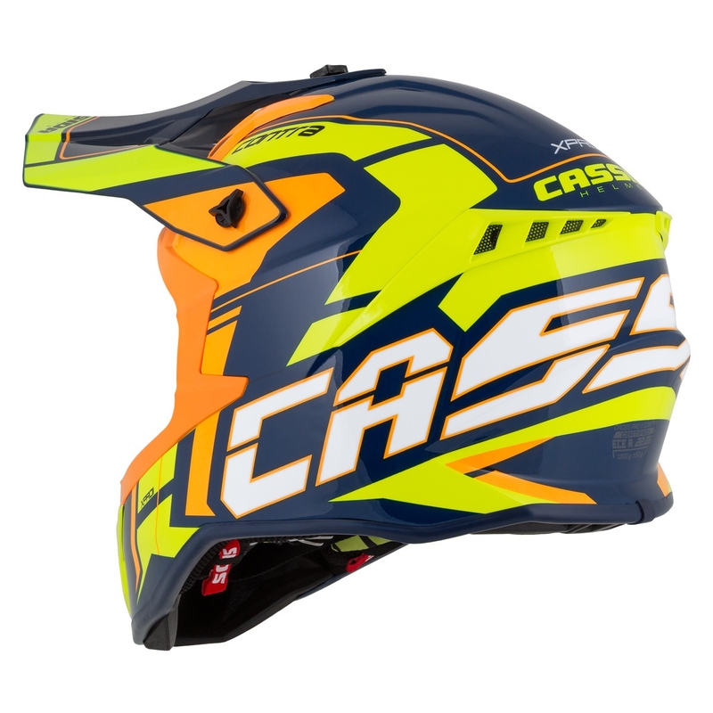 Cassida Cross Pro 2 Contra motokrossz bukósisak fluo sárga-narancssárga-kék