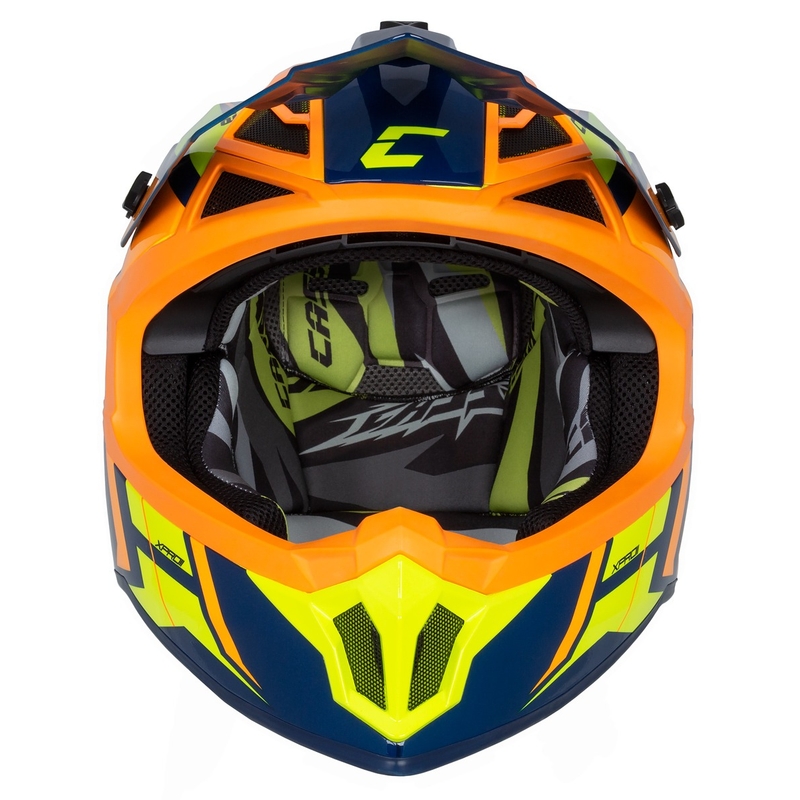 Cassida Cross Pro 2 Contra motokrossz bukósisak fluo sárga-narancssárga-kék