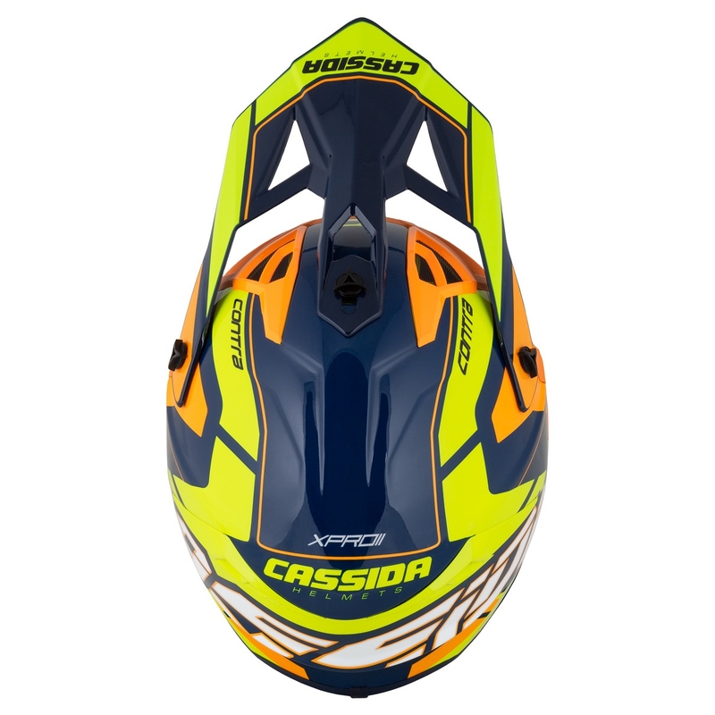 Cassida Cross Pro 2 Contra motokrossz bukósisak fluo sárga-narancssárga-kék