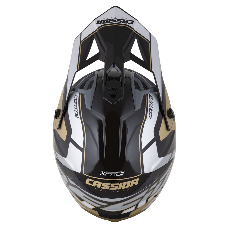 Cassida Cross Pro 2 Contra motokrossz bukósisak arany-gyöngyház-szürke-fekete