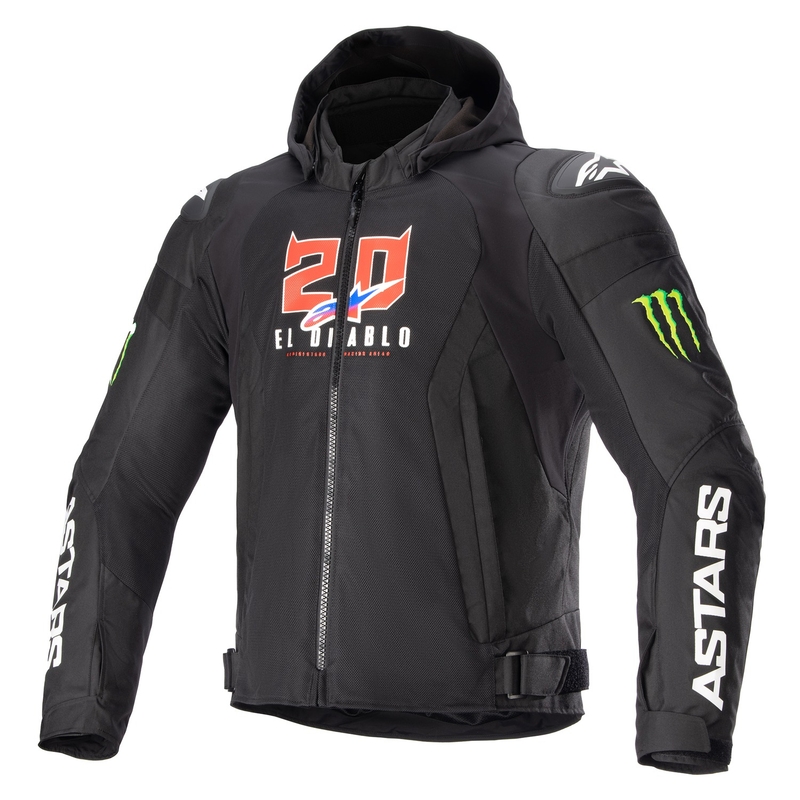 Alpinestars Zaca Air Monster FQ20 motoros kabát fekete-piros-kék-fehér-zöld