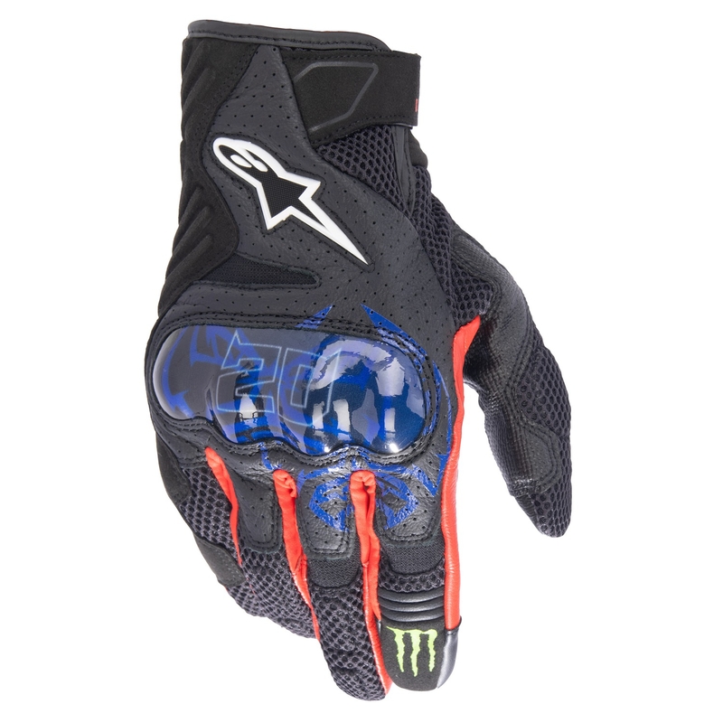 Alpinestars SMX-1 Air 2 Monster FQ20 motoros kesztyű fekete-piros-kék-fehér-zöld