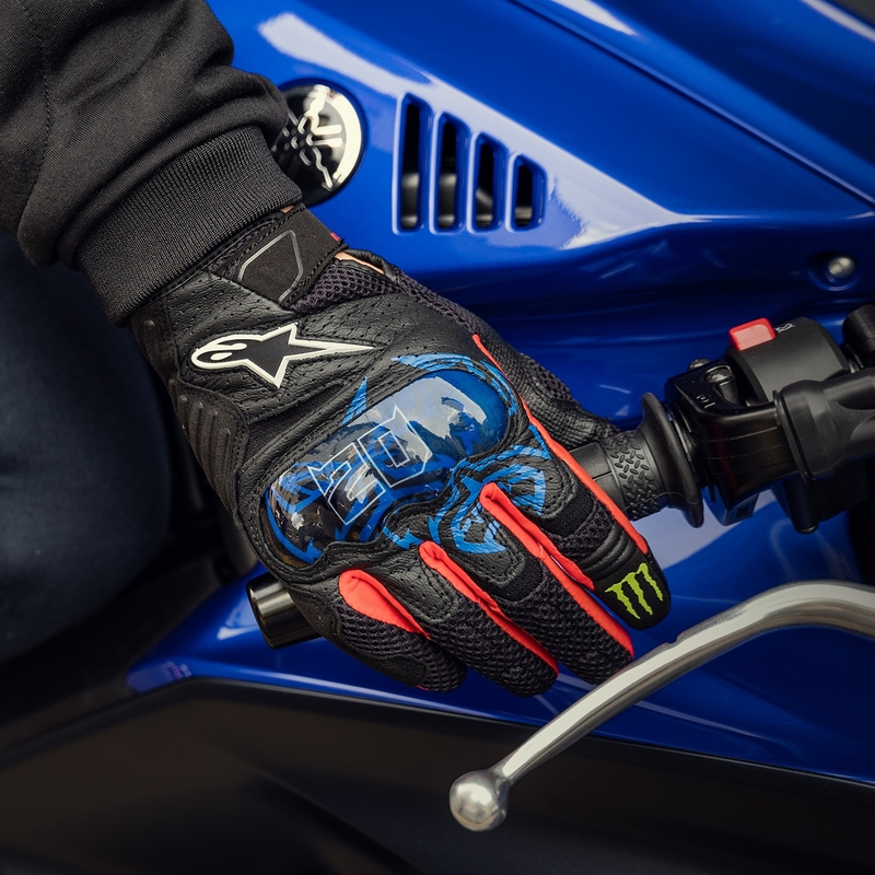 Alpinestars SMX-1 Air 2 Monster FQ20 motoros kesztyű fekete-piros-kék-fehér-zöld