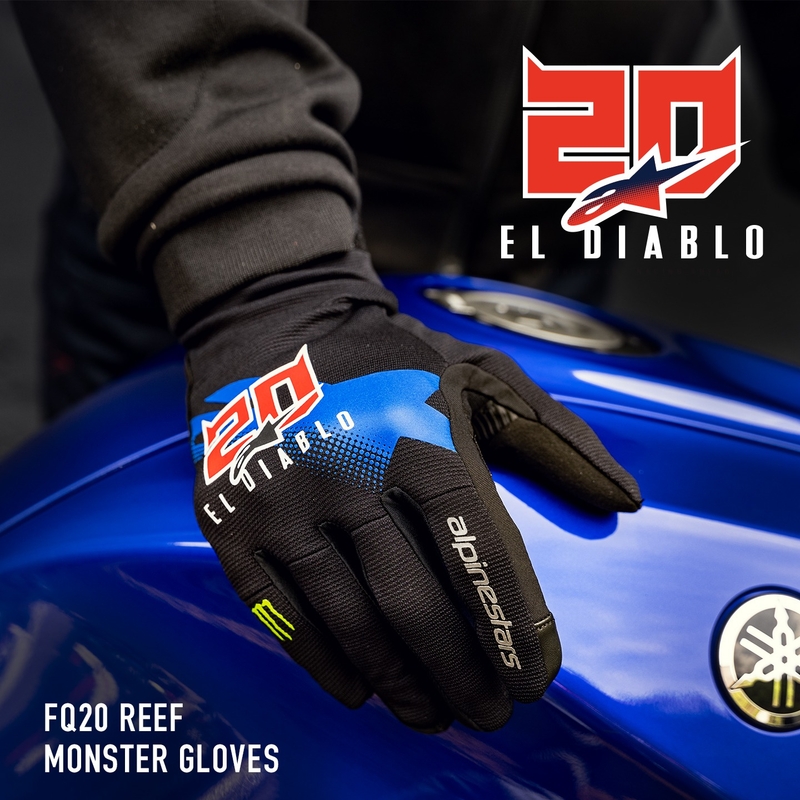 Alpinestars Reef Monster FQ20 motoros kesztyű fekete-piros-kék-fehér-zöld