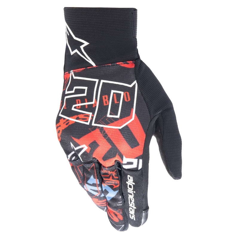 Alpinestars Reef FQ20 motoros kesztyű fekete-piros-kék-fehér