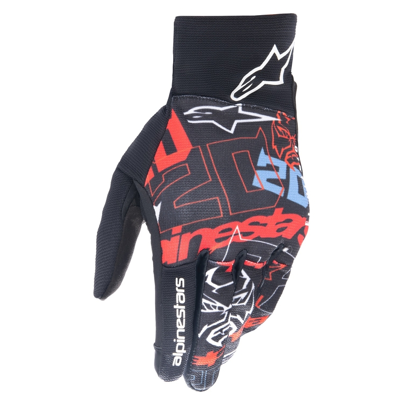 Alpinestars Reef FQ20 motoros kesztyű fekete-piros-kék-fehér