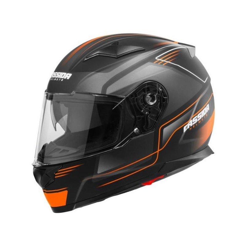 Cassida Apex Fusion motoros sisak fekete-narancs-fehér kiárusítás