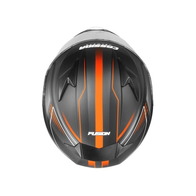 Cassida Apex Fusion motoros sisak fekete-narancs-fehér kiárusítás