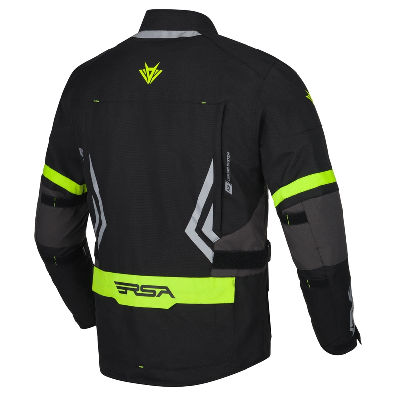 RSA Storm motoros kabát fekete-szürke-fluo sárga