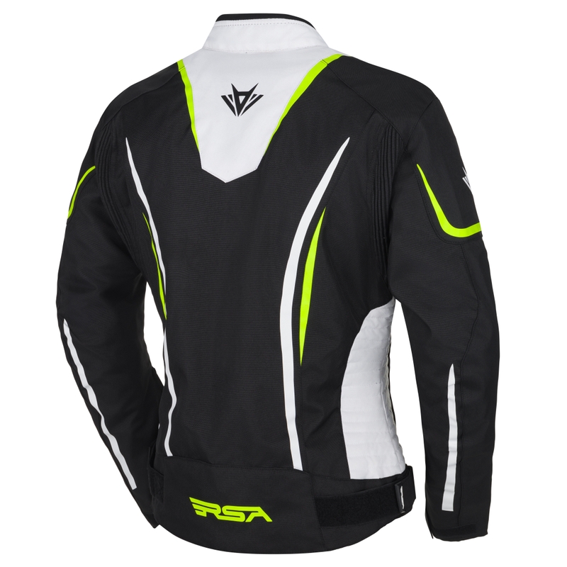 RSA Wasp női motoros kabát fekete-fluo sárga-fehér