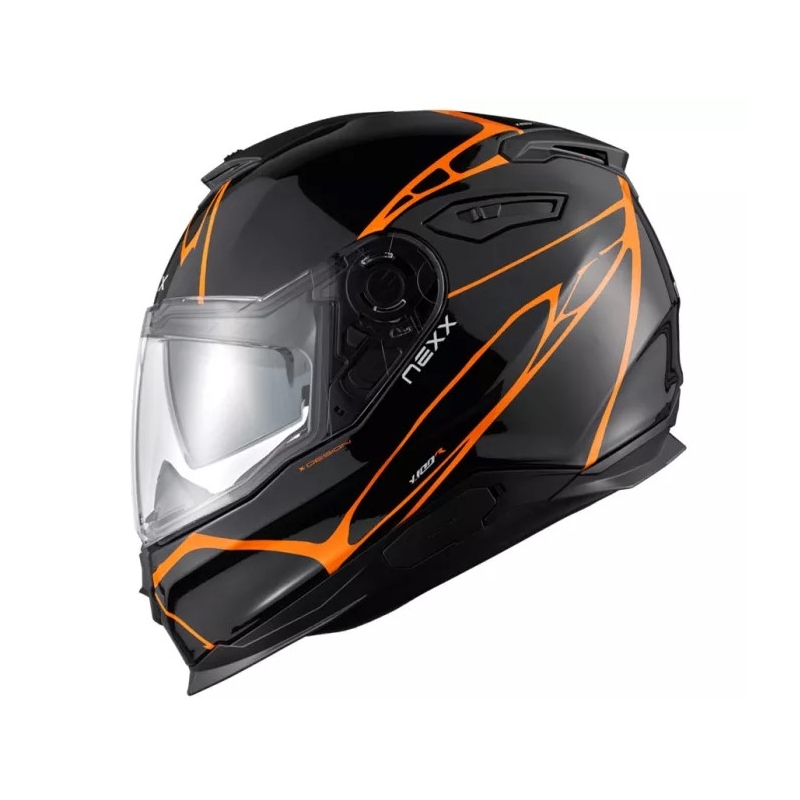 Nexx Y.100 B-SIDE zárt motoros bukósisak fekete-narancssárga kiárusítás