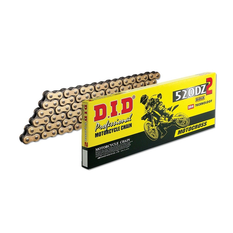Motocross chain D.I.D Chain 520DZ2 SDH 118 cikk arany/fekete