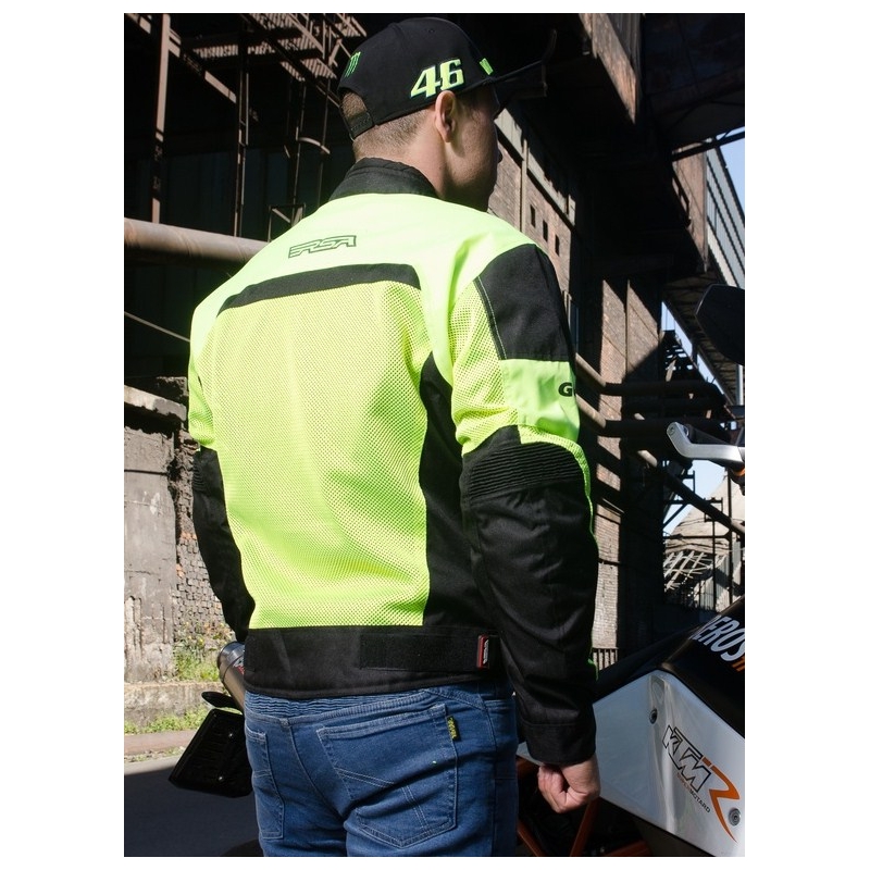 Motoros kabát RSA Guff fekete-neon sárga kiárusítás