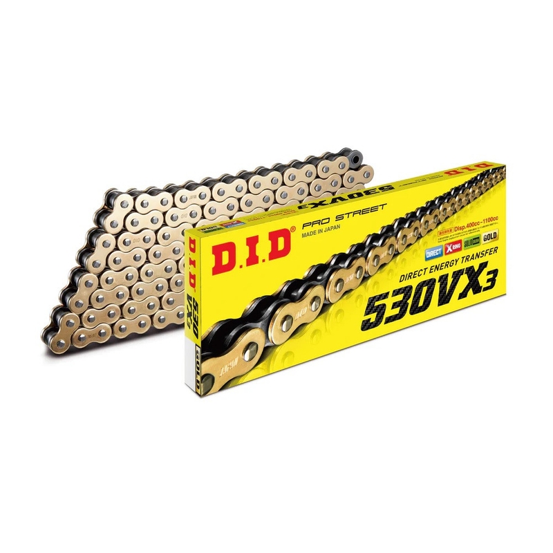 VX series X-Ring chain D.I.D Chain 530VX3 118 cikk arany/fekete