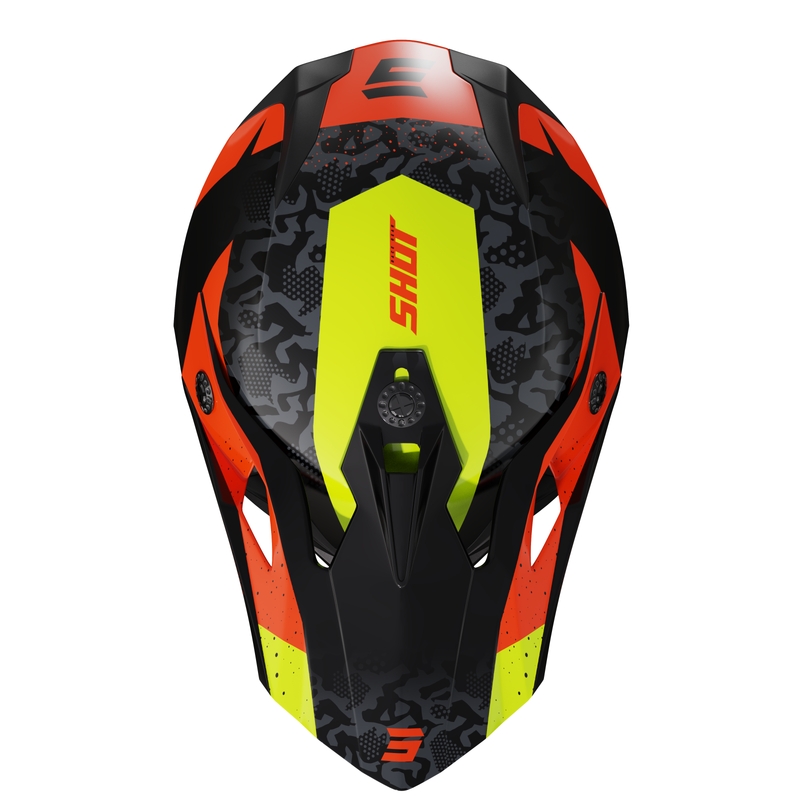 Shot Pulse Airfit gyerek motokrossz sisak fényes fekete-fluo sárga-narancssárga kiárusítás
