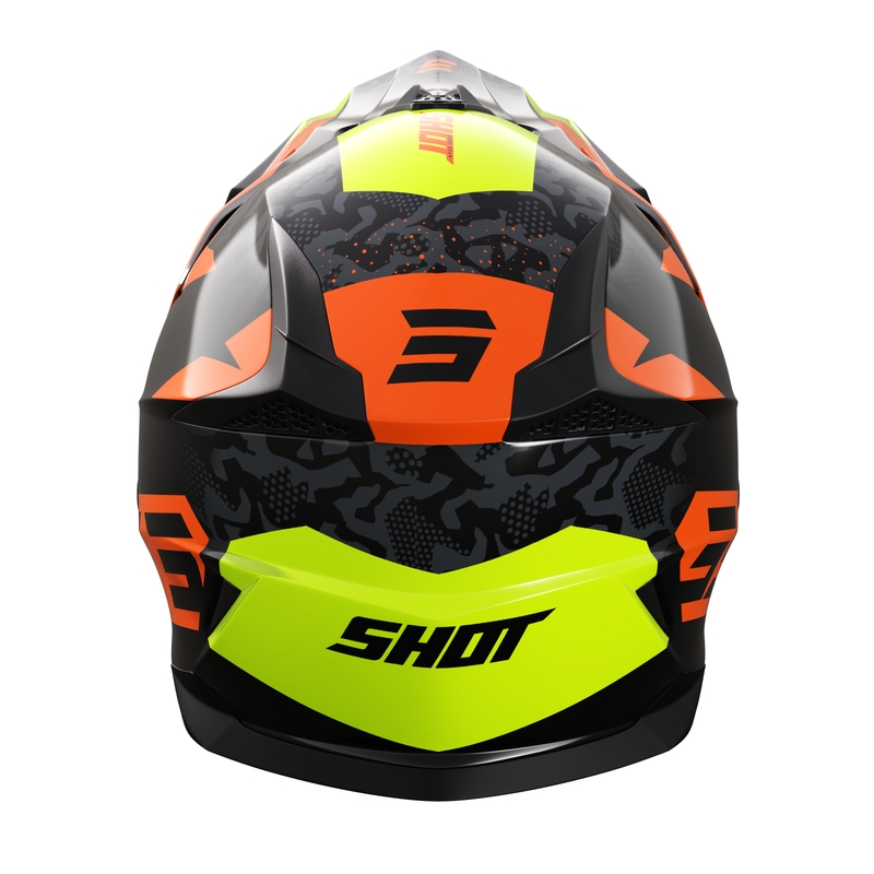 Shot Pulse Airfit gyerek motokrossz sisak fényes fekete-fluo sárga-narancssárga kiárusítás