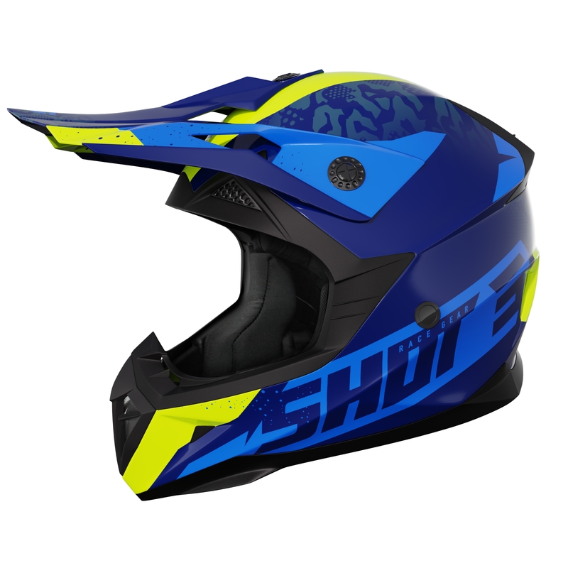 Shot Pulse Airfit gyerek motokrossz sisak fényes kék-fluo sárga kiárusítás