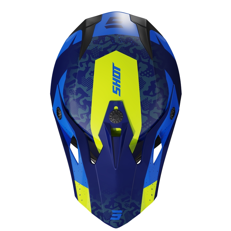 Shot Pulse Airfit gyerek motokrossz sisak fényes kék-fluo sárga kiárusítás