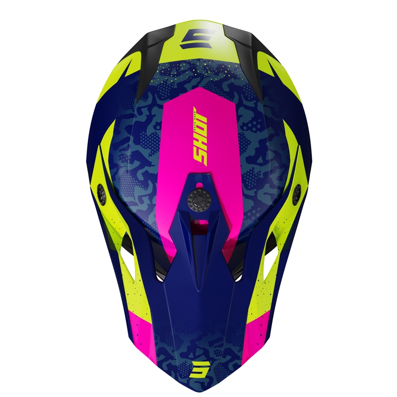 Shot Pulse Airfit gyerek motokrossz sisak fényes kék-fluo sárga -rózsaszín kiárusítás