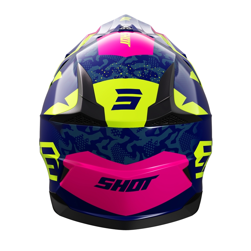 Shot Pulse Airfit gyerek motokrossz sisak fényes kék-fluo sárga -rózsaszín kiárusítás