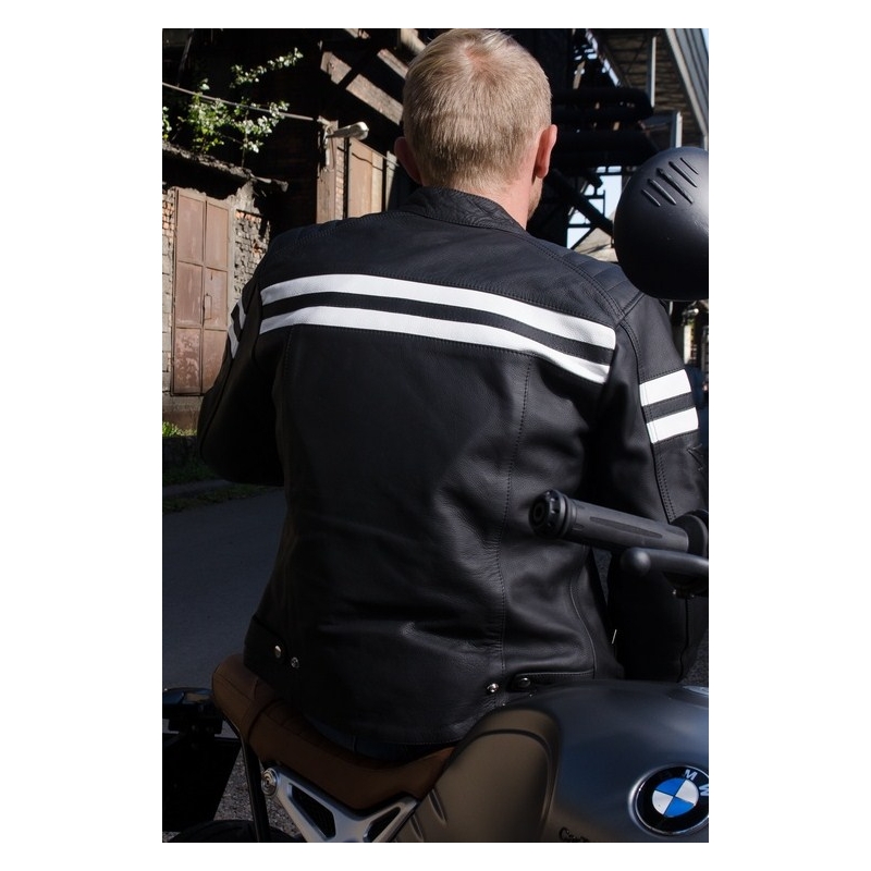 Street Racer Block motorkerékpár kabát fekete-fehér