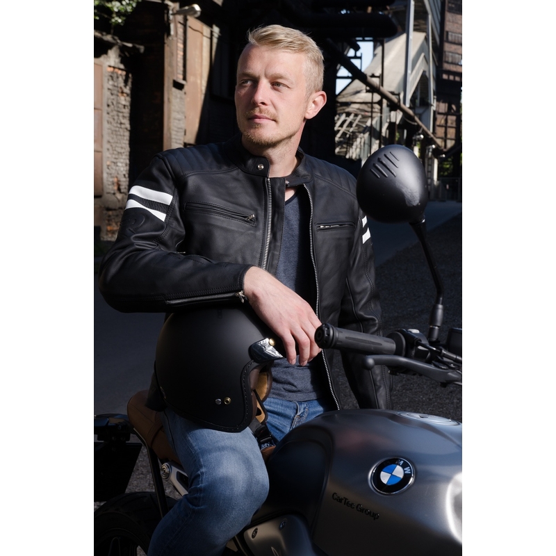 Street Racer Block motorkerékpár kabát fekete-fehér
