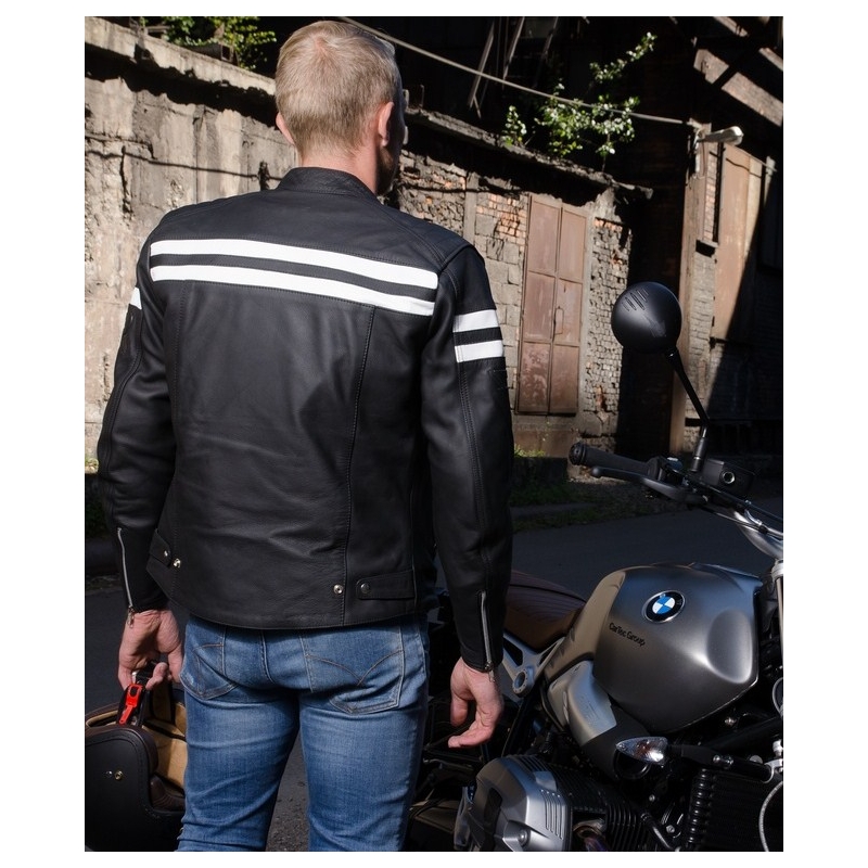 Street Racer Block motorkerékpár kabát fekete-fehér