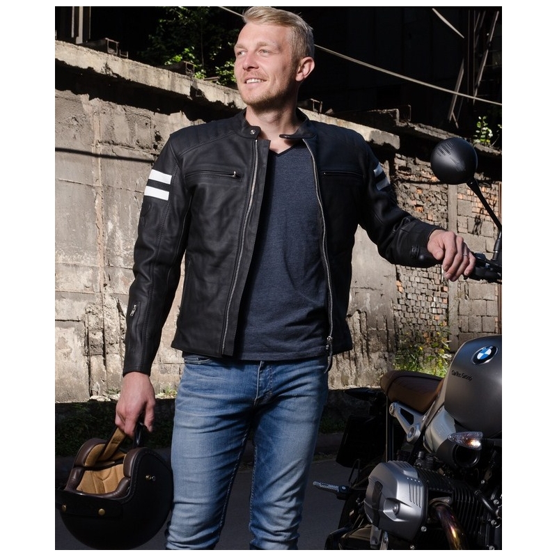 Street Racer Block motorkerékpár kabát fekete-fehér
