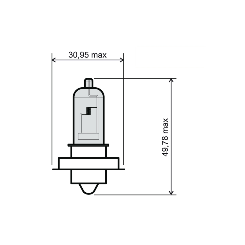 Izzó RMS 12V 15W, P26S fehér