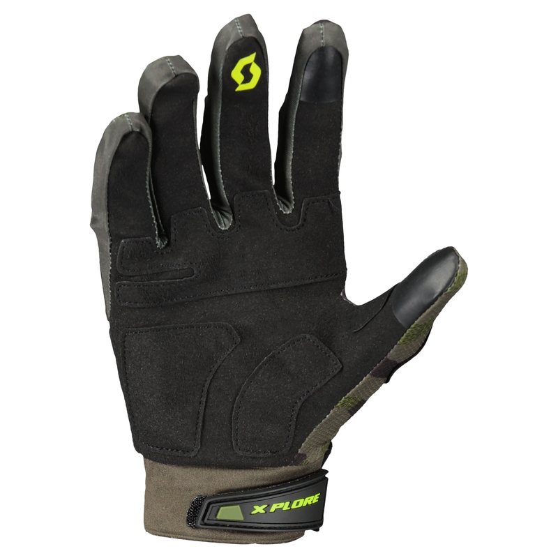 SCOTT X-PLORE PRO motoros kesztyű army-zöld-sárga