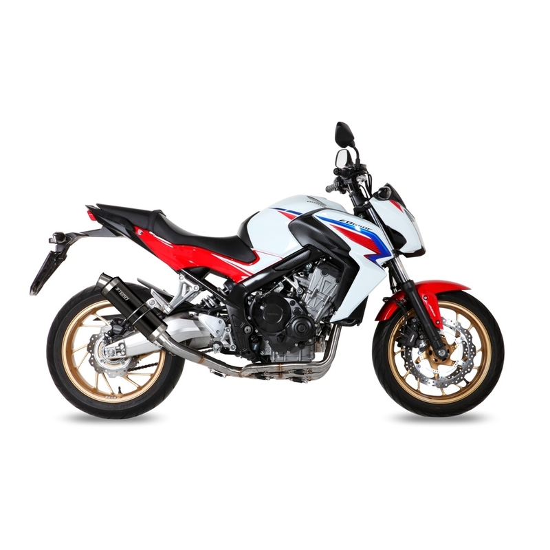 Teljes kipufogó rendszer 4x2x1 STORM GP Acélos fekete részére HONDA CB 650 F / FA 2014-2020
