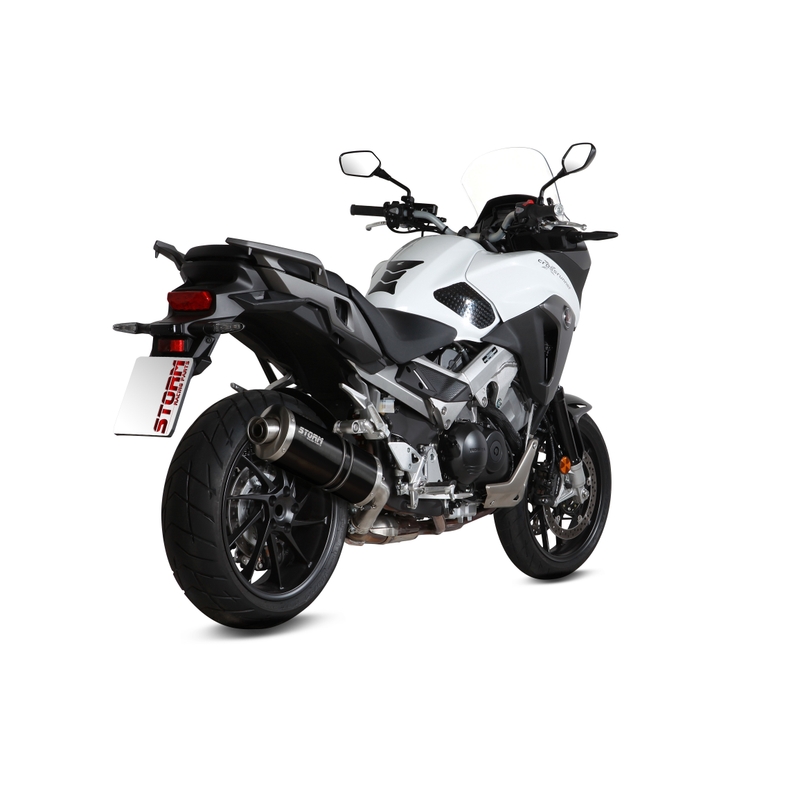 Kipufogóvég STORM OVAL Acélos fekete részére HONDA VFR 800 X Crossrunner 2015-2020