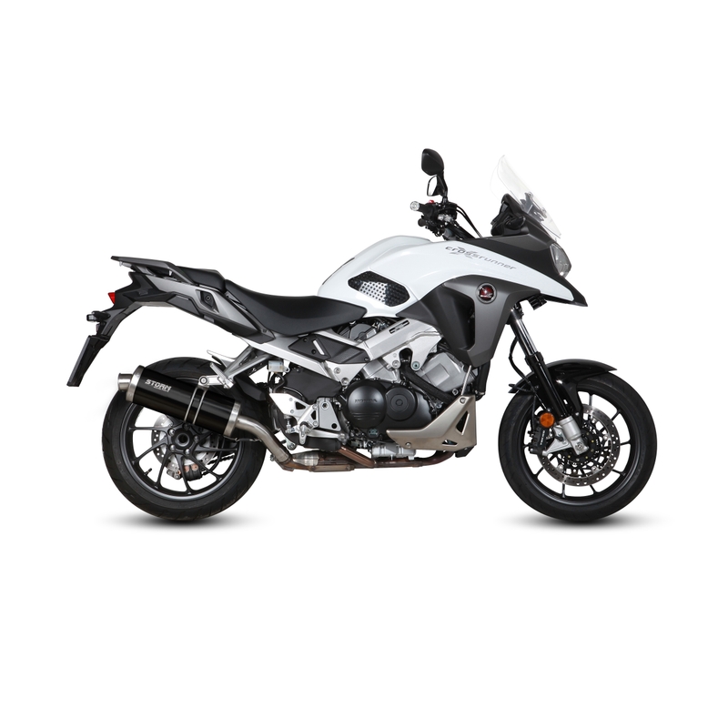 Kipufogóvég STORM OVAL Acélos fekete részére HONDA VFR 800 X Crossrunner 2015-2020