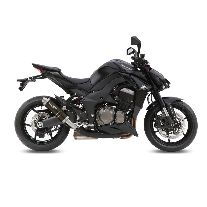 2 kipufogóvég STORM GP Acélos fekete részére KAWASAKI Z 1000 2014-2020