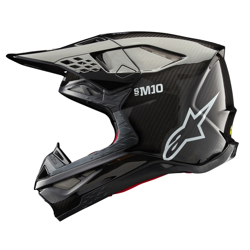 Alpinestars Supertech S-M10 Solid motokrossz bukósisak fényes carbon