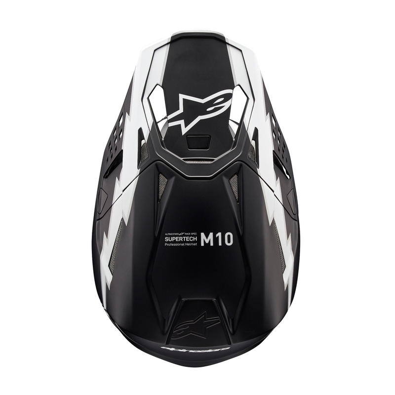 Alpinestars Supertech S-M10 Ampress motokrossz bukósisak matt fekete-fehér