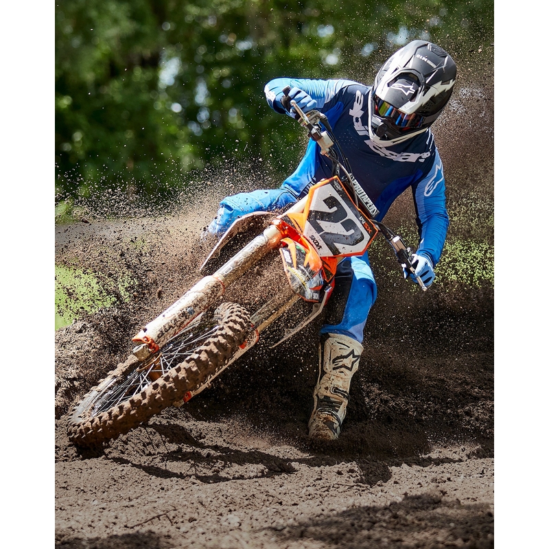 Alpinestars Supertech S-M10 Ampress motokrossz bukósisak matt fekete-fehér