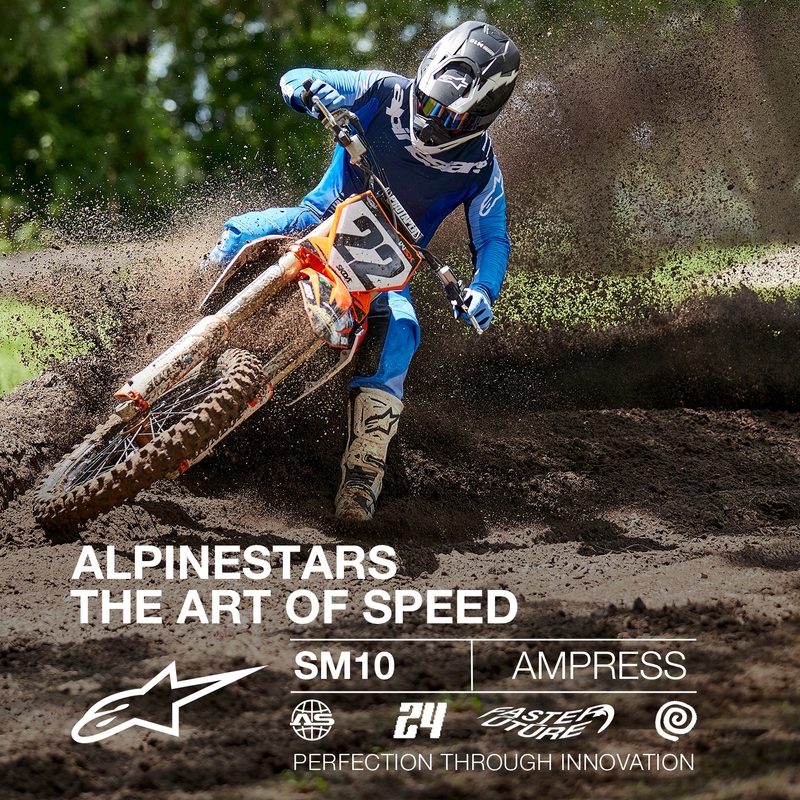 Alpinestars Supertech S-M10 Ampress motokrossz bukósisak matt fekete-fehér