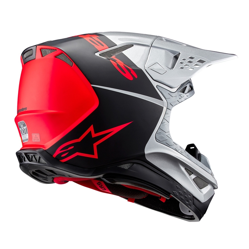 Alpinestars Supertech S-M10 Flood motokrossz bukósisak matt ezüst-fekete-fluo narancssárga