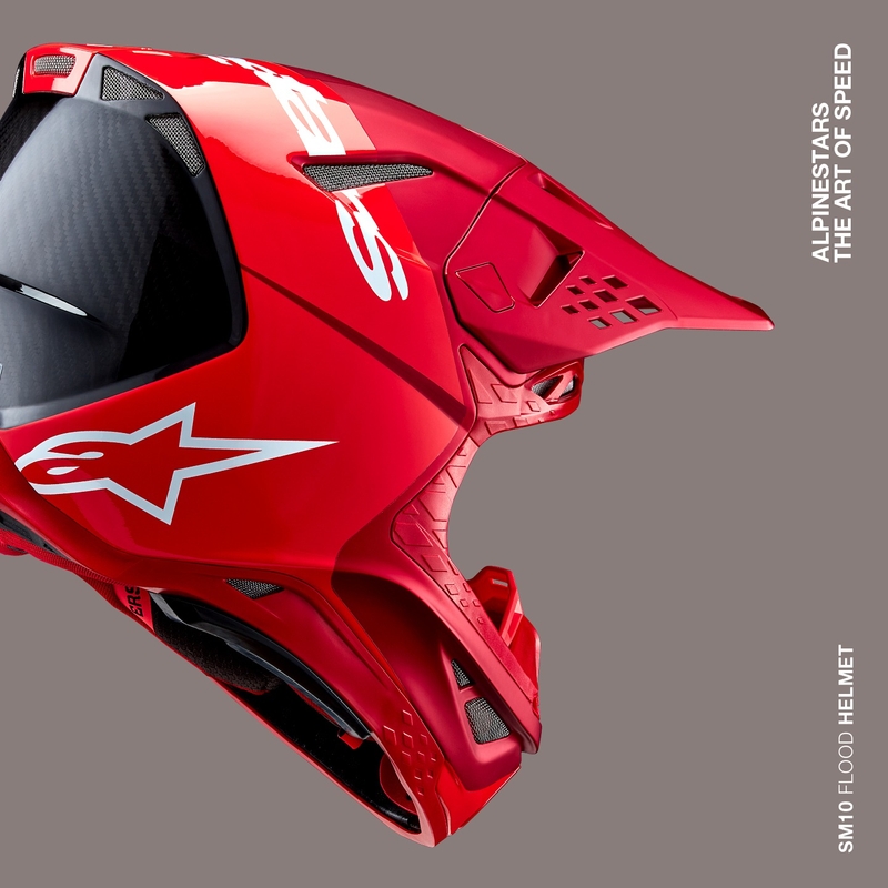 Alpinestars Supertech S-M10 Flood motokrossz bukósisak fluo piros-matt piros
