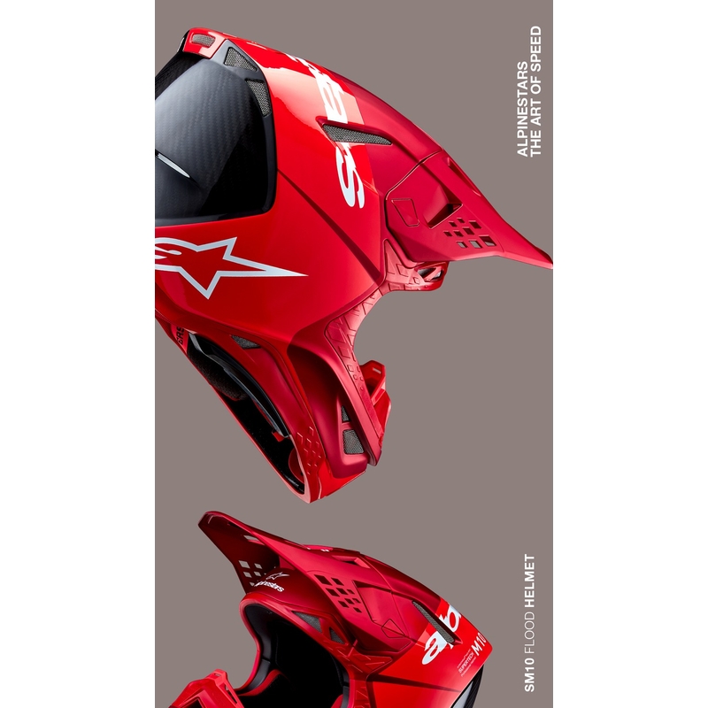 Alpinestars Supertech S-M10 Flood motokrossz bukósisak fluo piros-matt piros