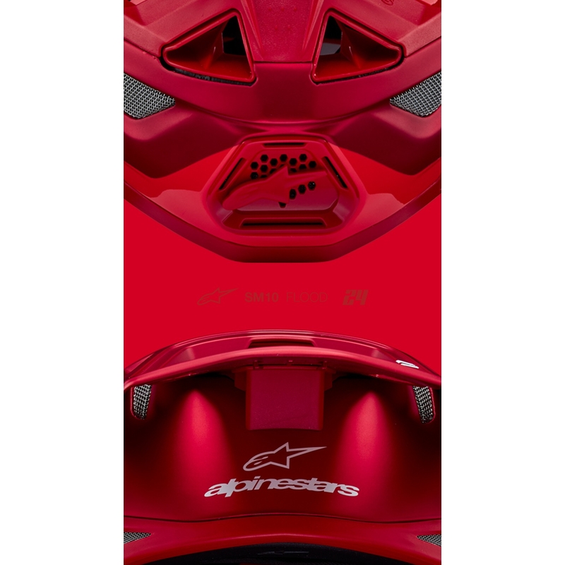 Alpinestars Supertech S-M10 Flood motokrossz bukósisak fluo piros-matt piros