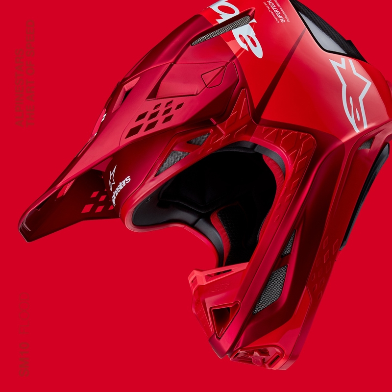 Alpinestars Supertech S-M10 Flood motokrossz bukósisak fluo piros-matt piros