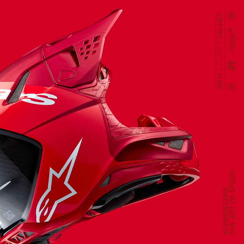 Alpinestars Supertech S-M10 Flood motokrossz bukósisak fluo piros-matt piros