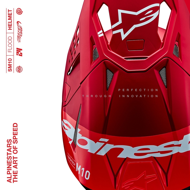Alpinestars Supertech S-M10 Flood motokrossz bukósisak fluo piros-matt piros