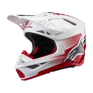 Motokrosová helma Alpinestars Supertech S-M10 Unite červeno-bílá