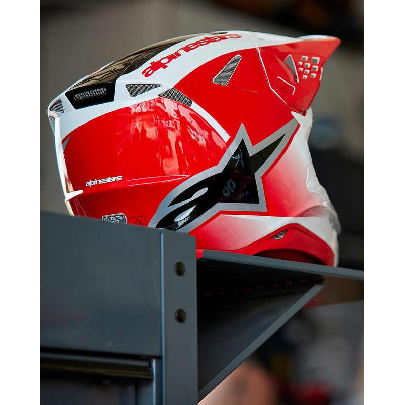 Alpinestars Supertech S-M10 Unite motokrossz bukósisak piros-fehér