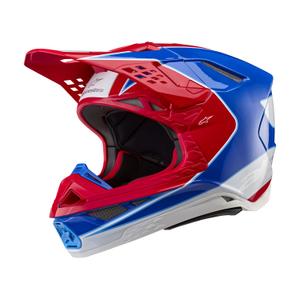 Motokrosová helma Alpinestars Supertech S-M10 Aeon fluo červeno-modrá